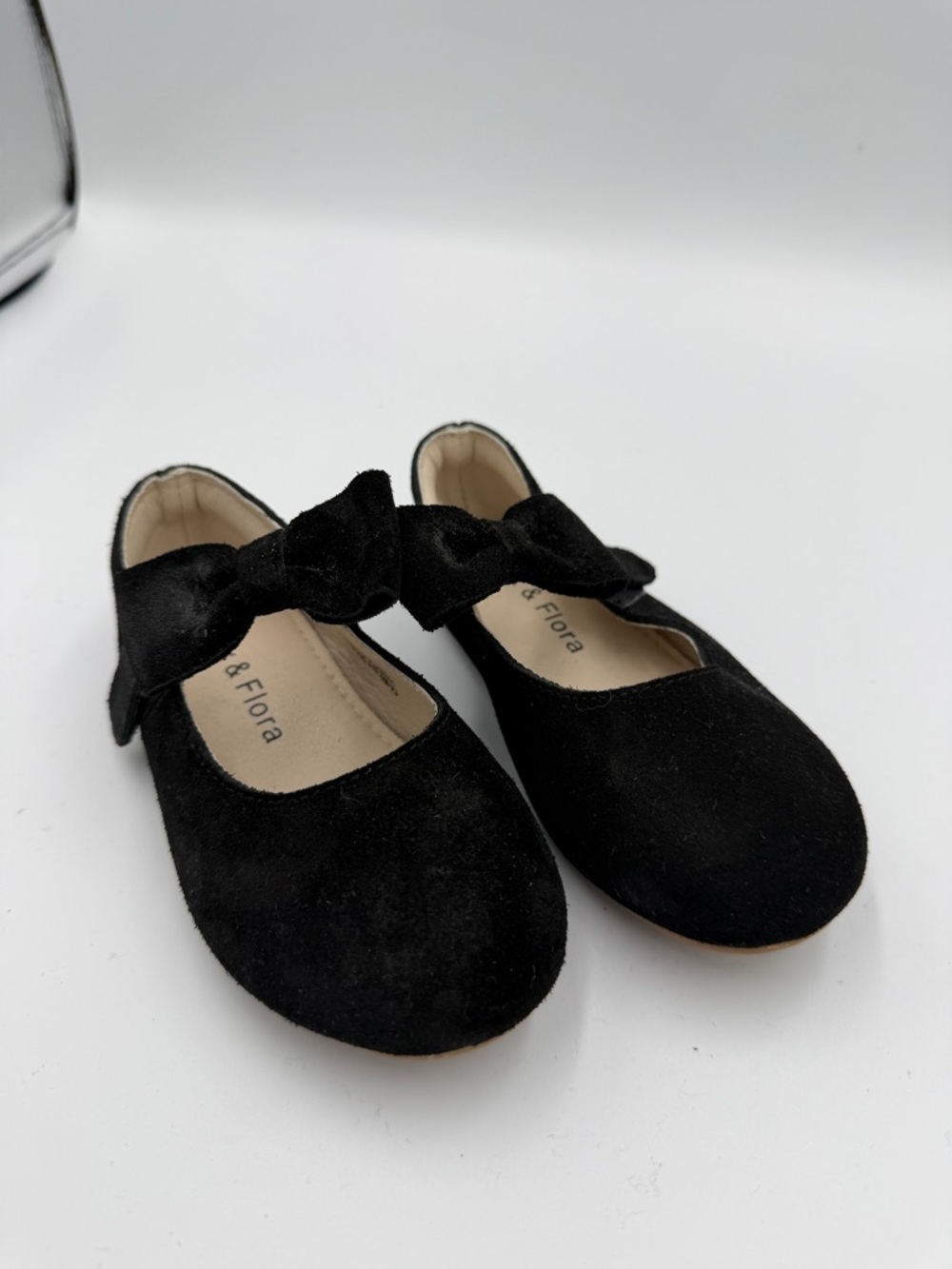 Felix & Flora Toddler Girls 8 Black Velvet Bow Mary Jane Formal Dress Shoes Kids